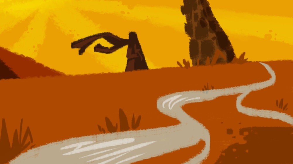 Painted frame: the traveller and the tree